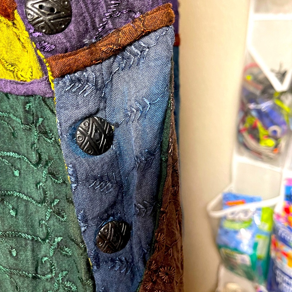 Sacred threads, jumpsuit, overalls, patchwork size, small medium